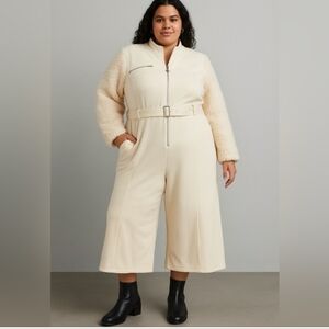 NWT ELOQUII 14 SHERPA SLEEVE JUMPSUIT